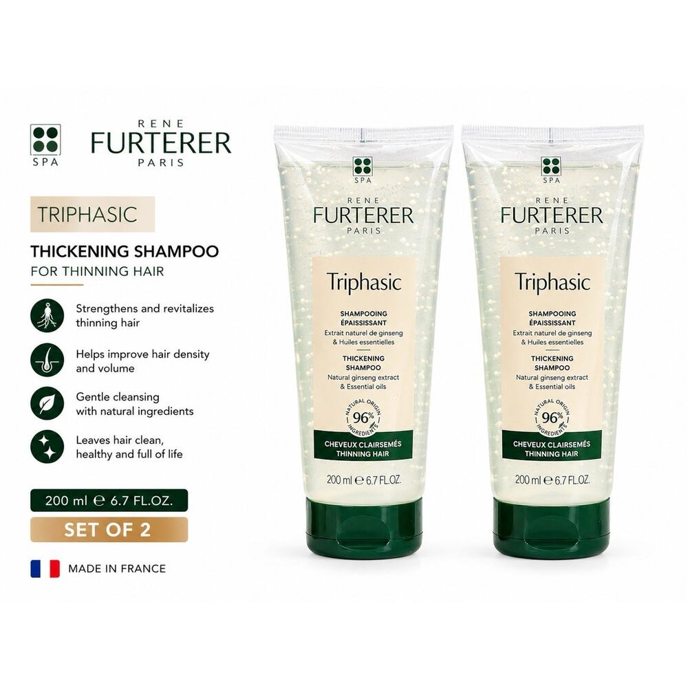 Rene Furterer Triphasic Thickening Shampoo 200ml 6.7 Fl.Oz Set of 2